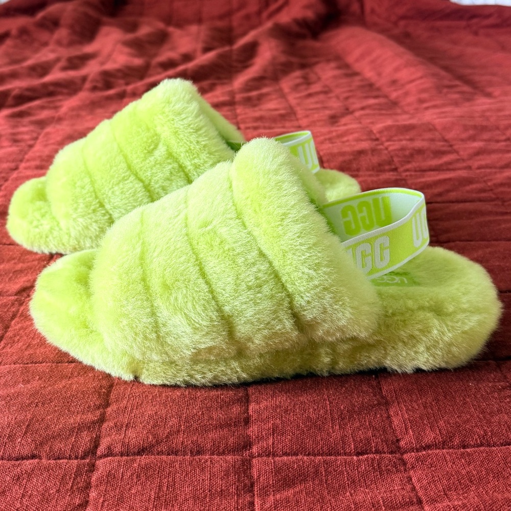 Ugg Women's Fluff Yeah Slide Slippers in Key Lime